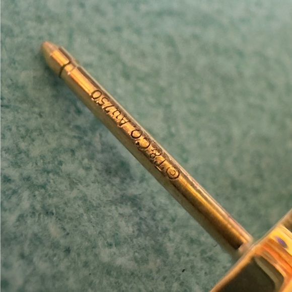 Authentic Tiffany & Co 18k Yellow Gold Smile T Earrings W Original Box - Picture 7 of 8